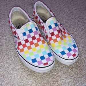 Rainbow checkered vans